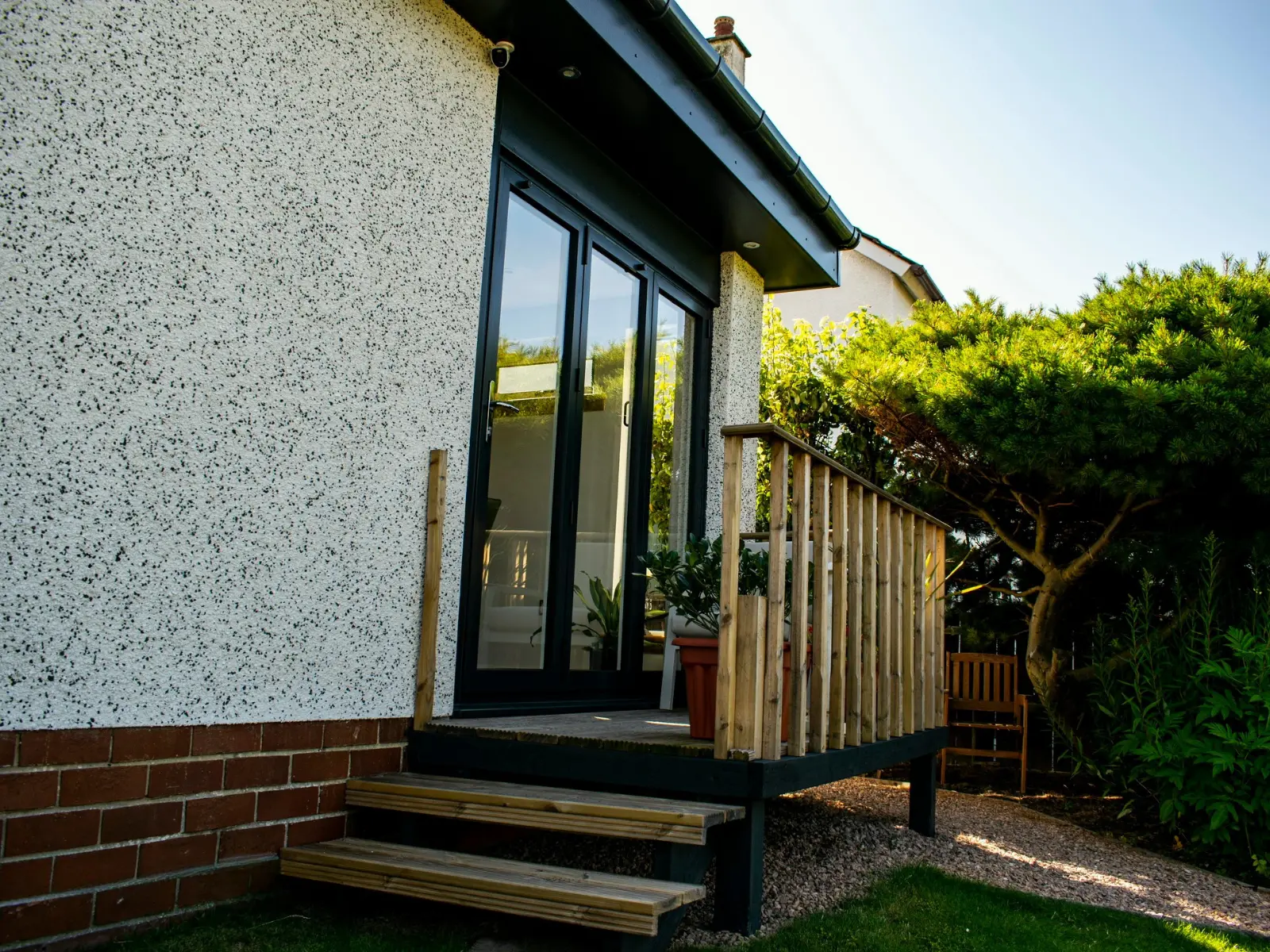 Anthracite grey aluminium bifold door installation, Dundee