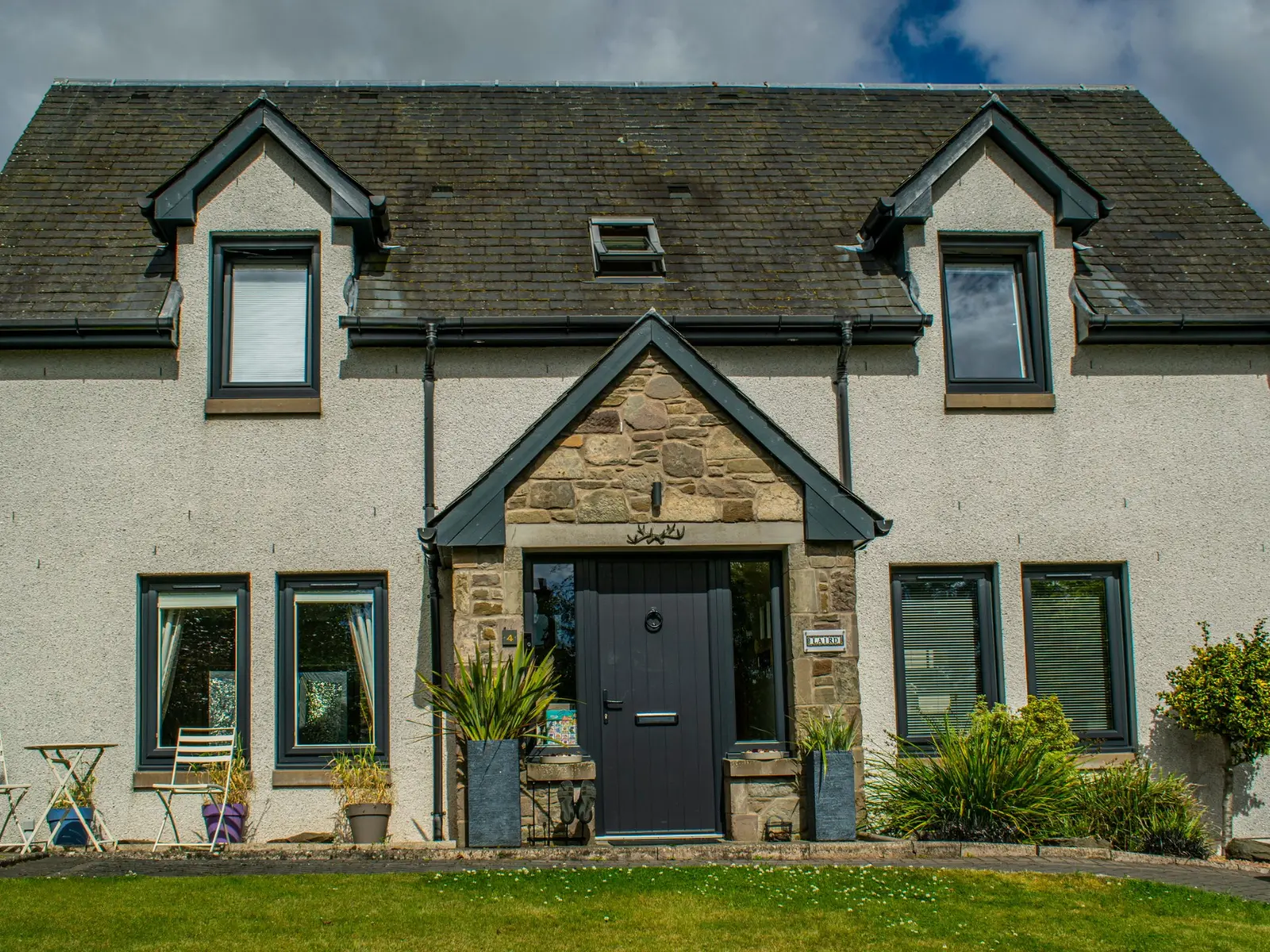 Anthracite grey composite door and PVC windows, Dundee